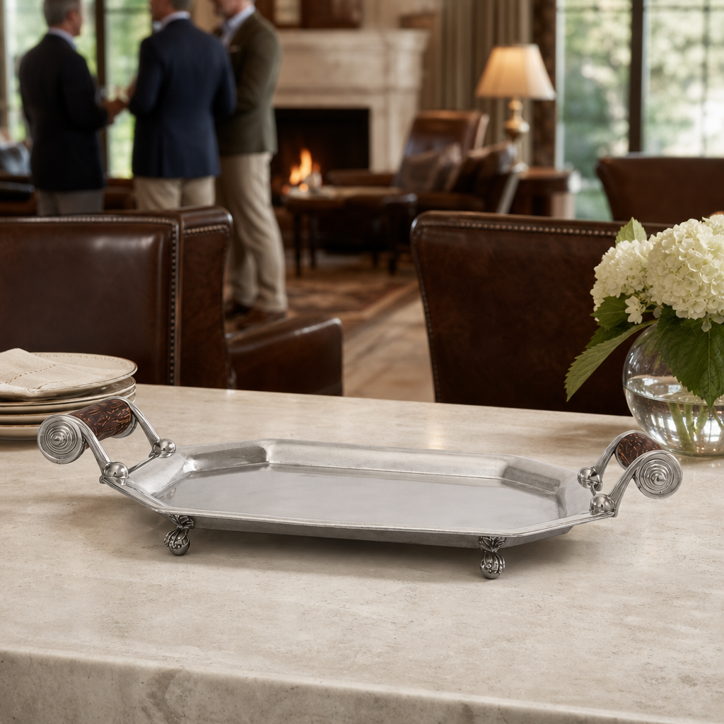 Parlor Tray with Composite Antler Handles 8