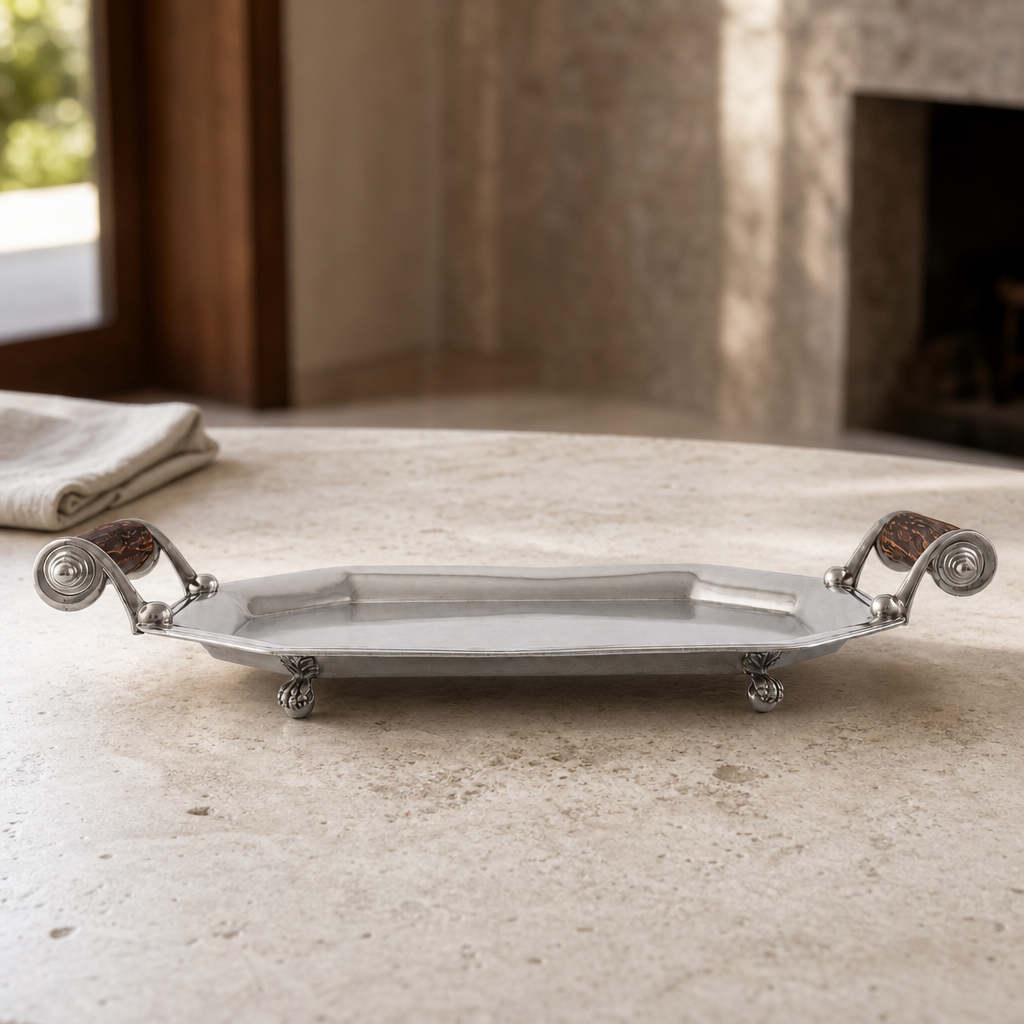 Parlor Tray with Composite Antler Handles 4