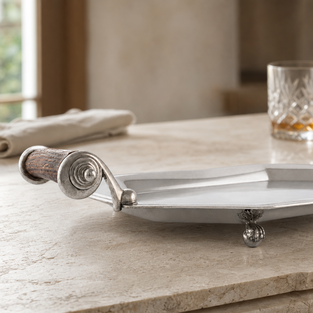 Parlor Tray with Composite Antler Handles 5
