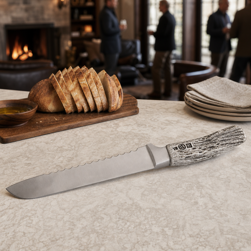 Baguette Board with Antler Bread Knife 7