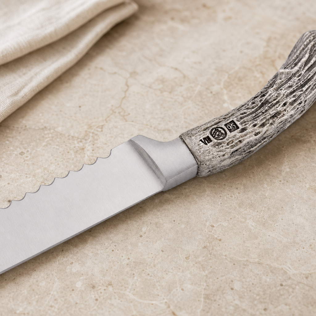 Round Bread Board with Antler Knife 4