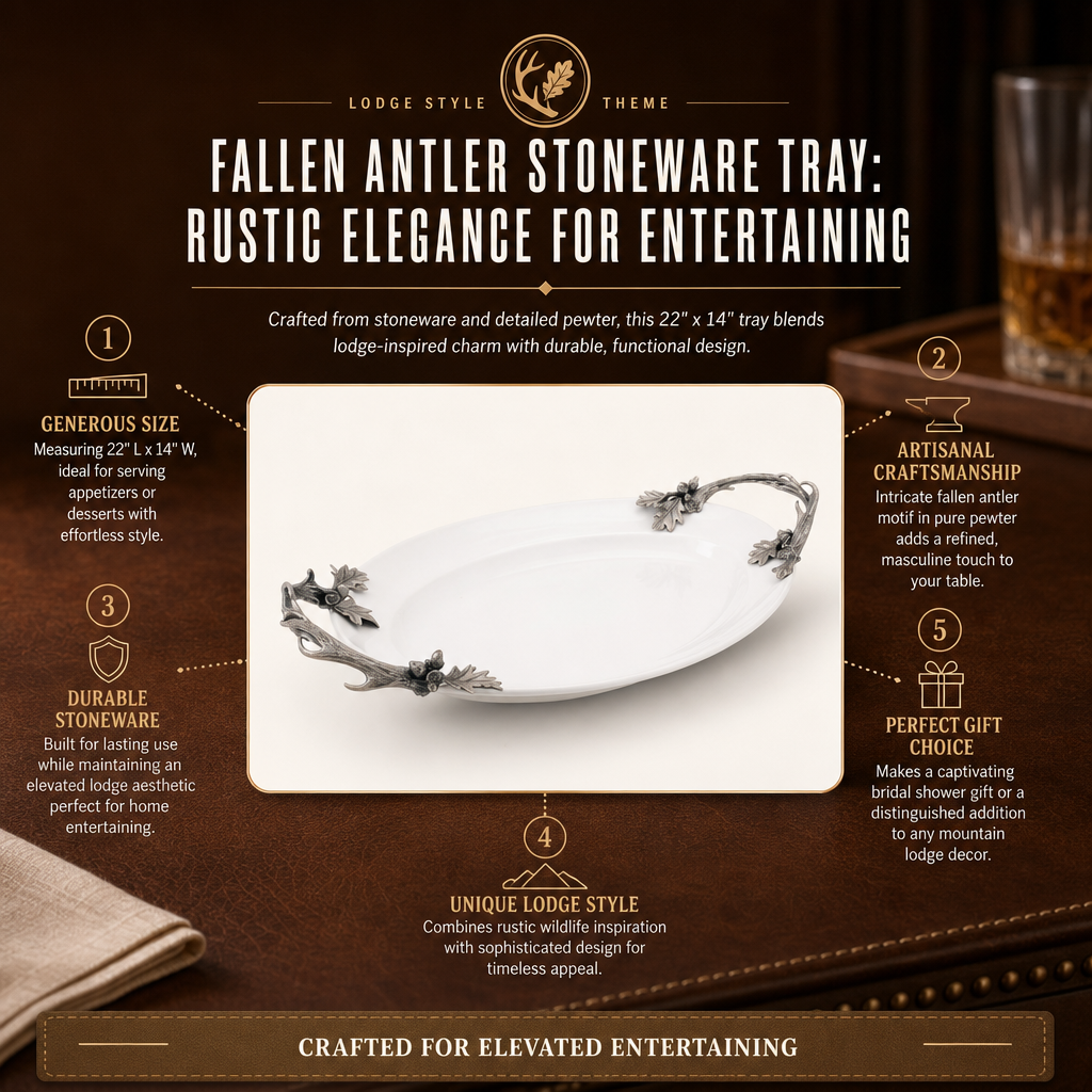 Fallen Antler Stoneware Tray 11