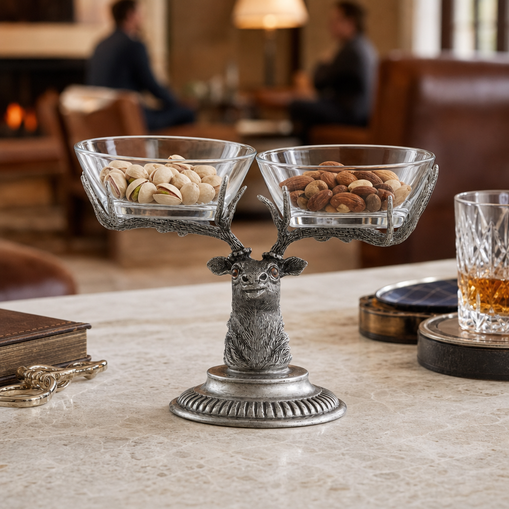 Stag Head Double Condiment Bowl 7