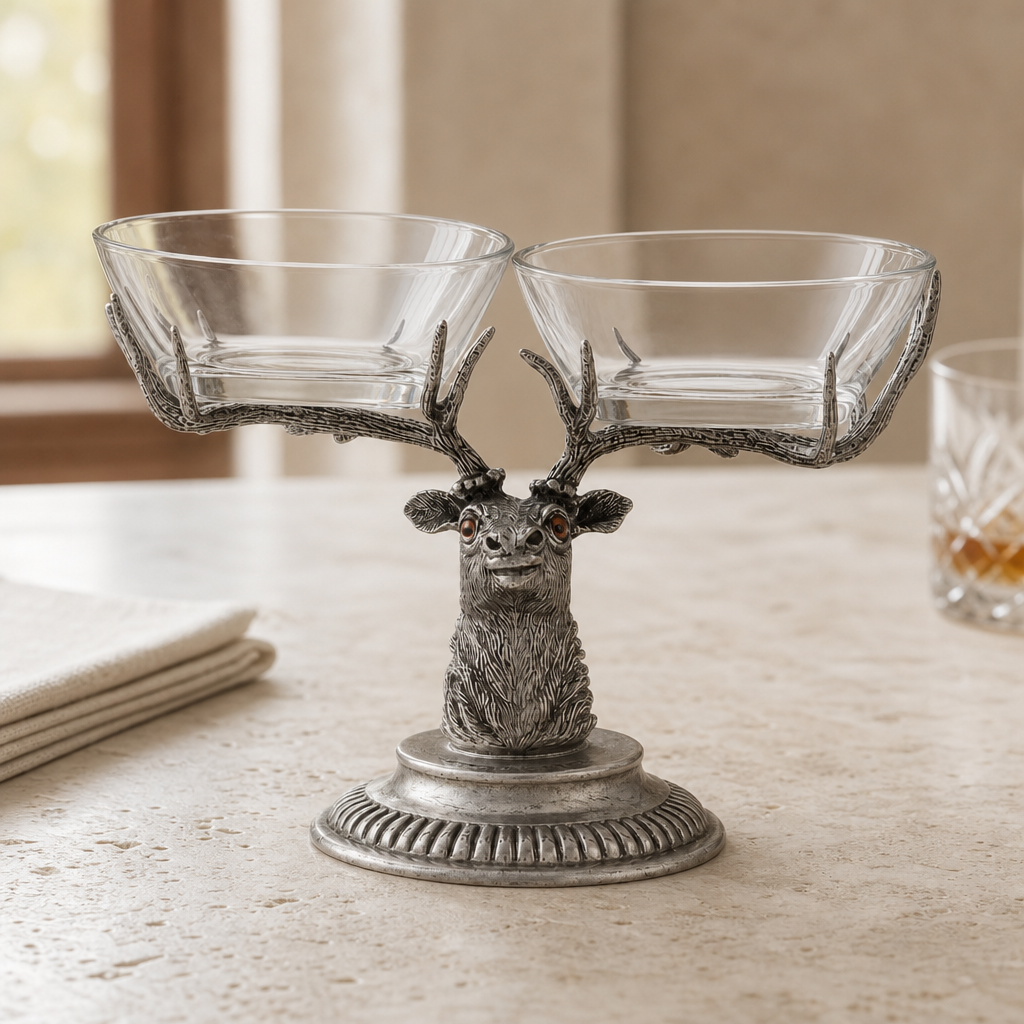 Stag Head Double Condiment Bowl 3