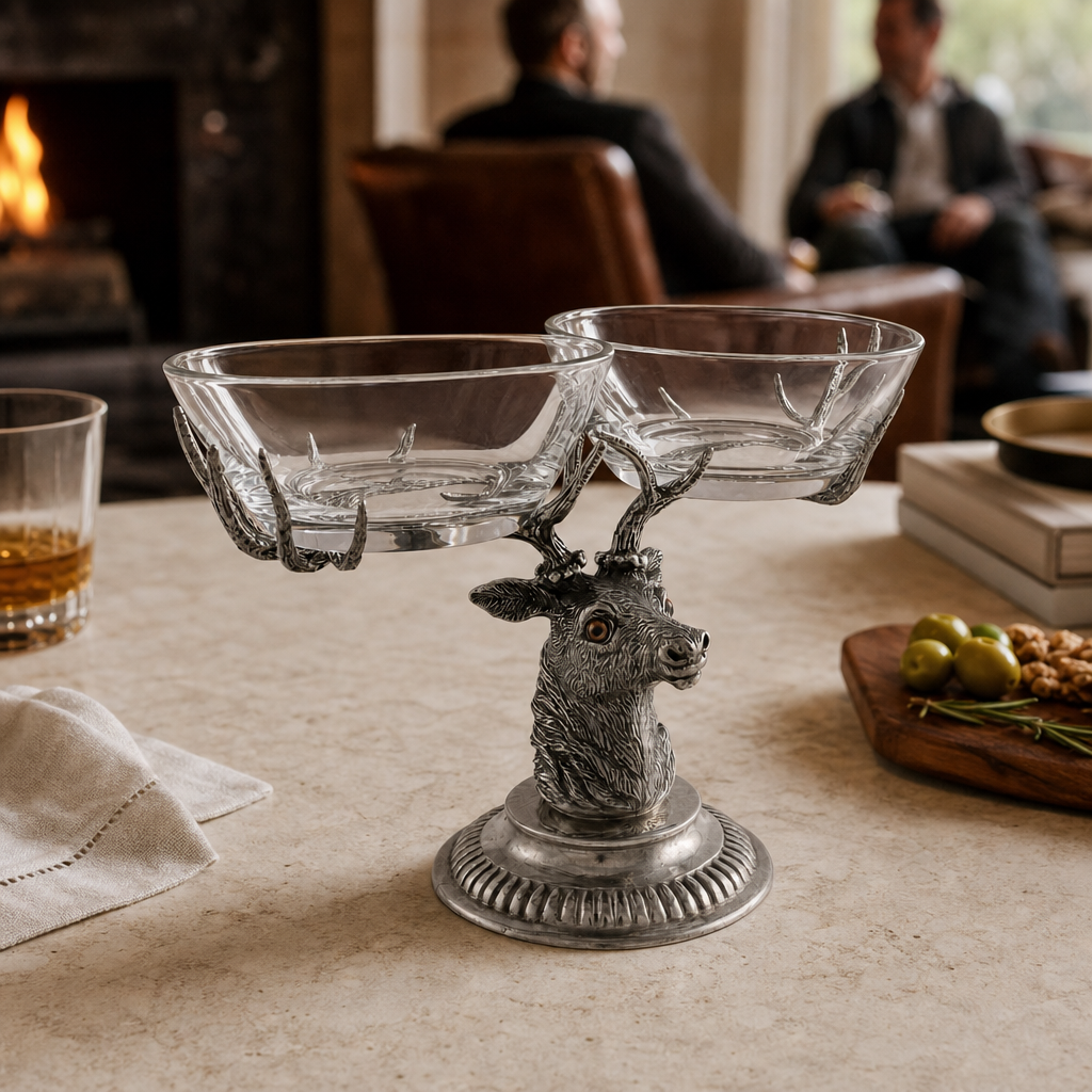 Stag Head Double Condiment Bowl 8
