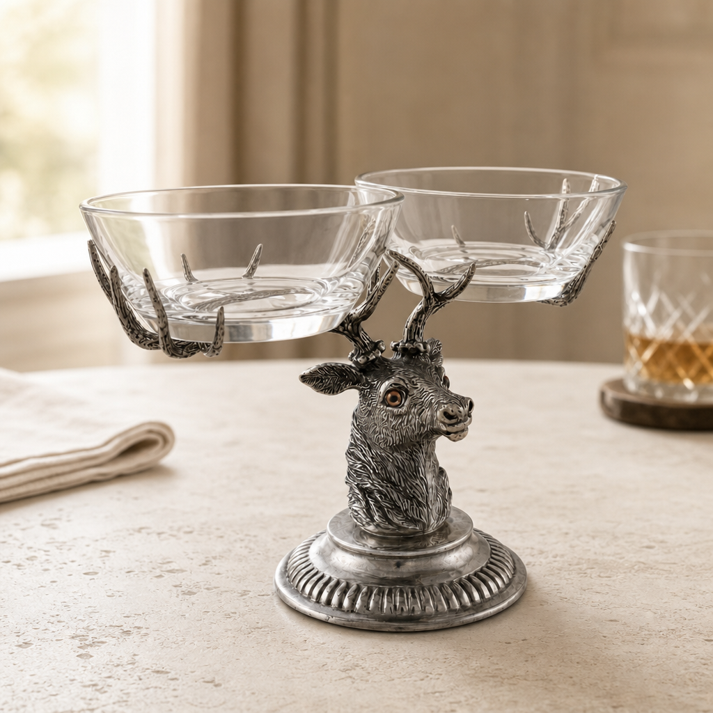 Stag Head Double Condiment Bowl 4