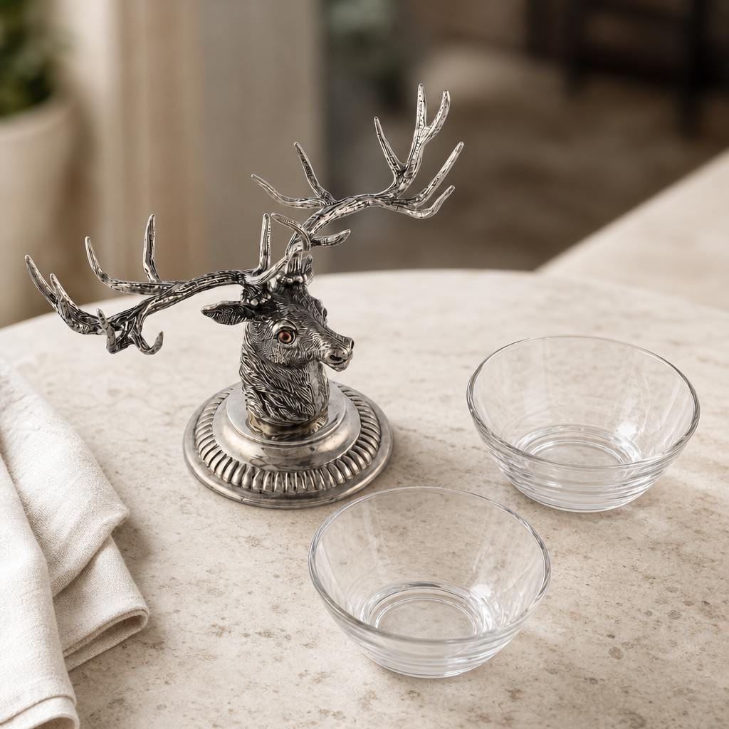 Stag Head Double Condiment Bowl 5