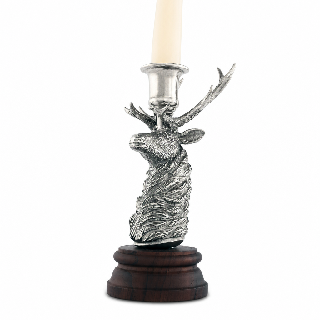 Pewter Elk 1 Taper Candlestick 1