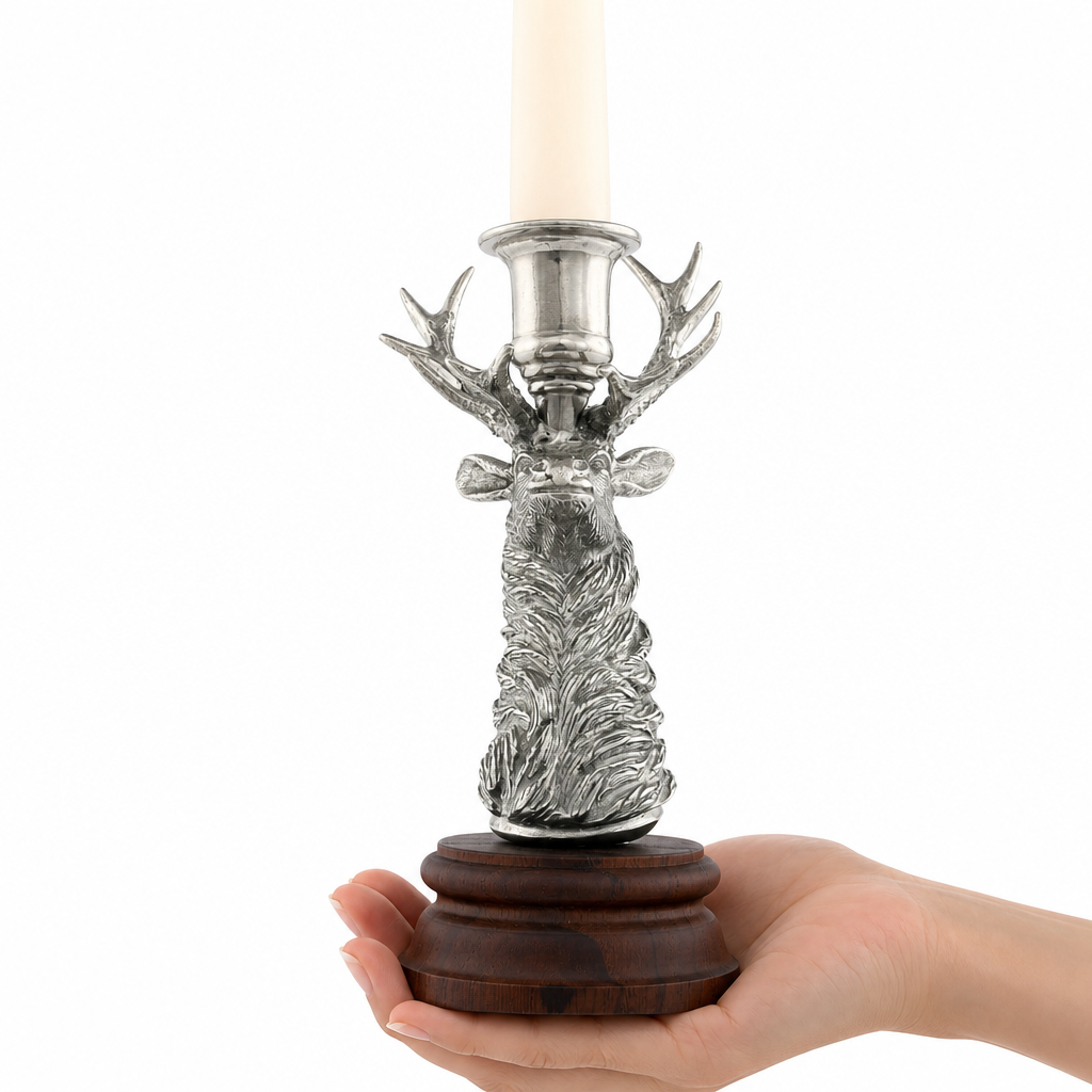 Pewter Elk 1 Taper Candlestick 10