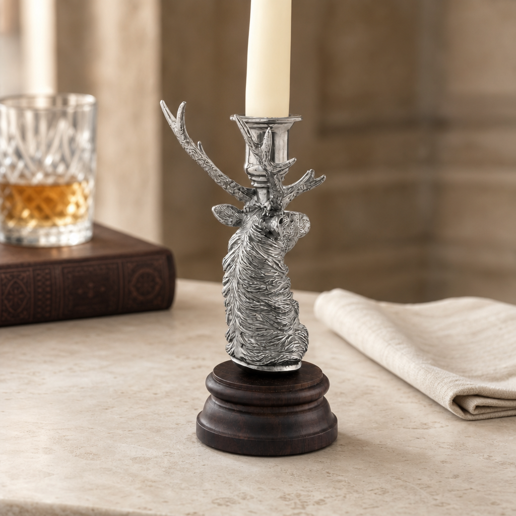 Pewter Elk 1 Taper Candlestick 4
