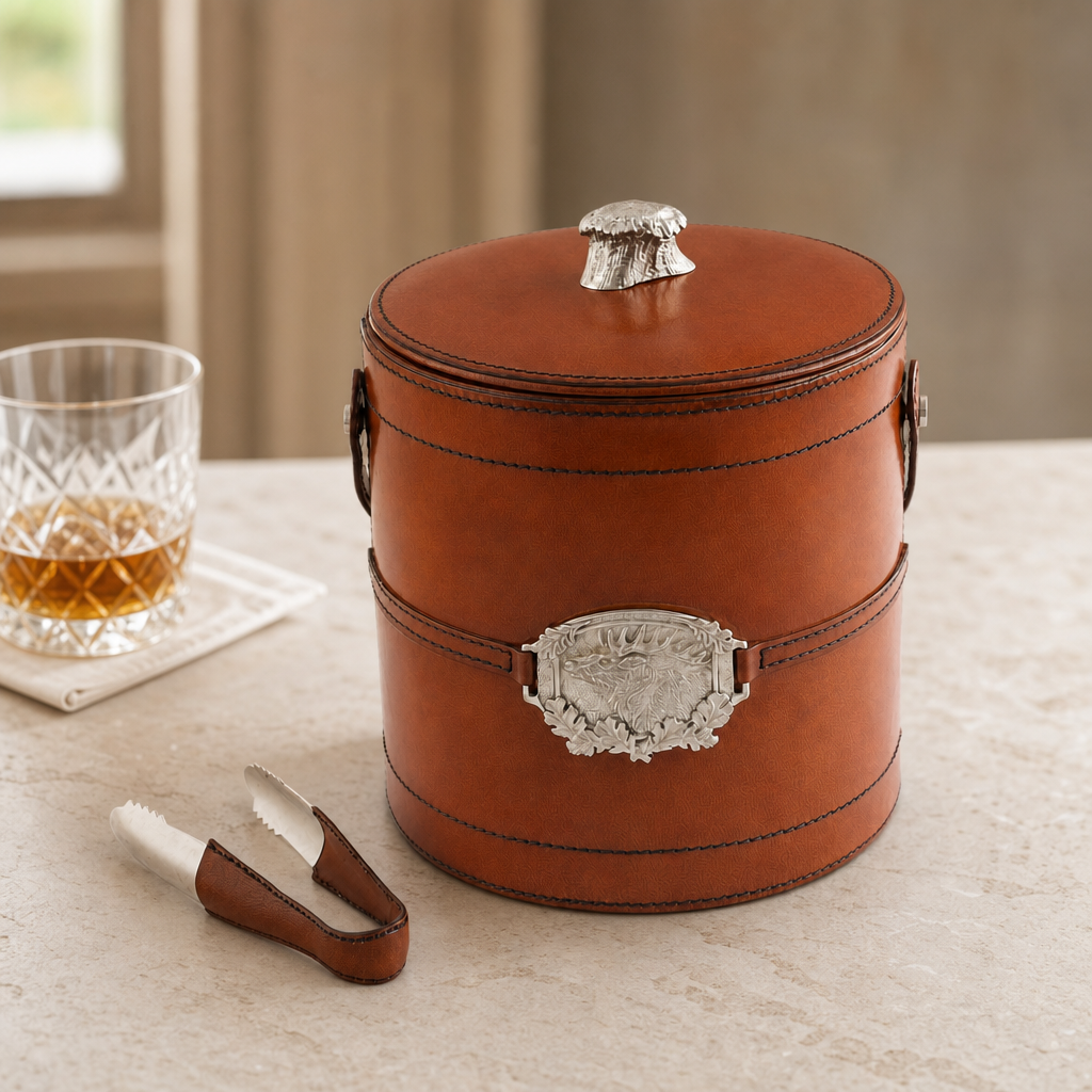 Leather Elk Ice Bucket 1