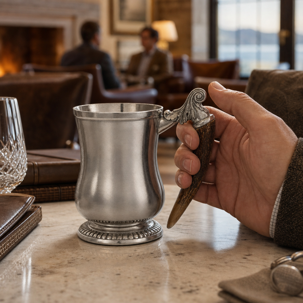 Curved English Mug -  Antler Handle 5
