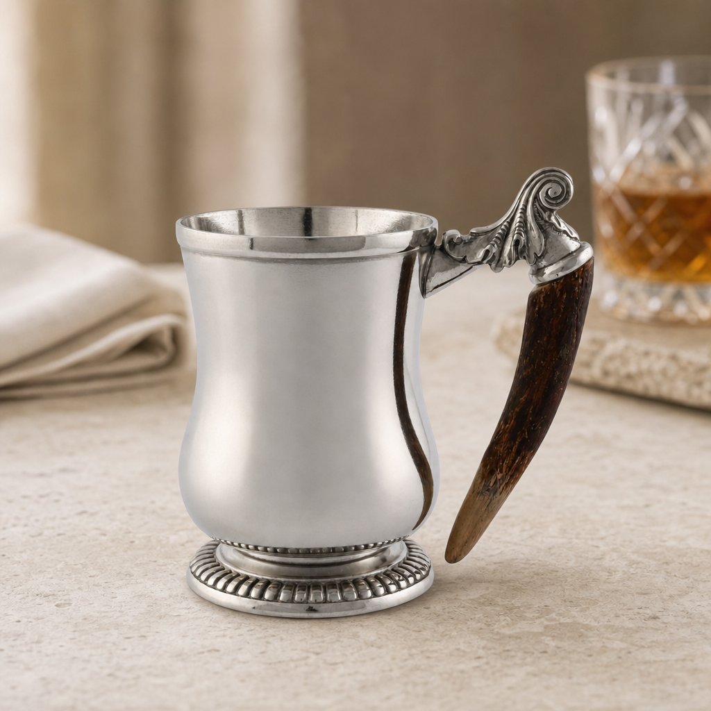 Curved English Mug -  Antler Handle 1