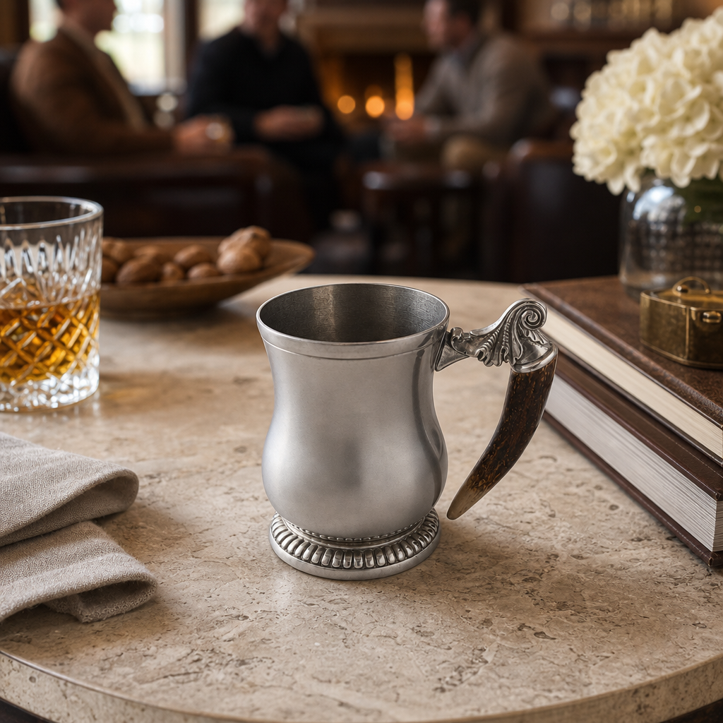 Curved English Mug -  Antler Handle 6