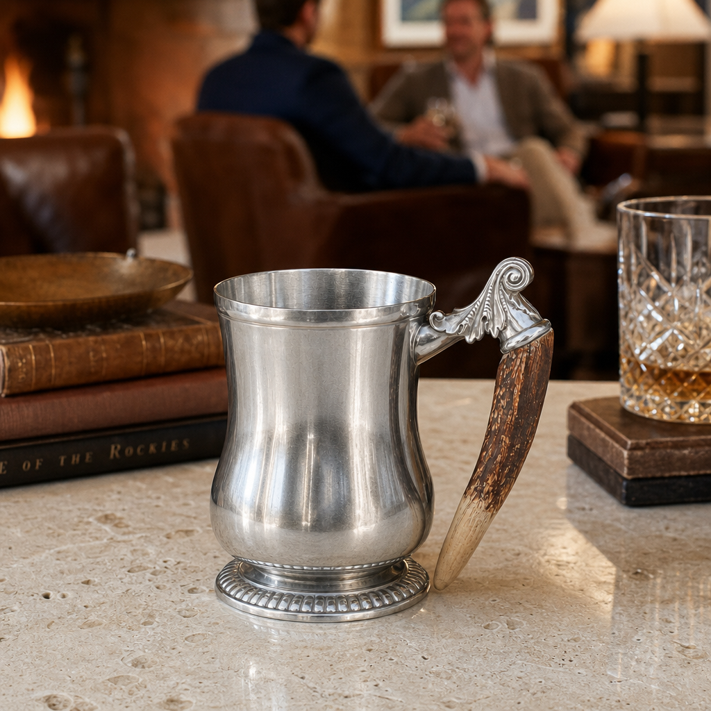 Curved English Mug -  Antler Handle 7