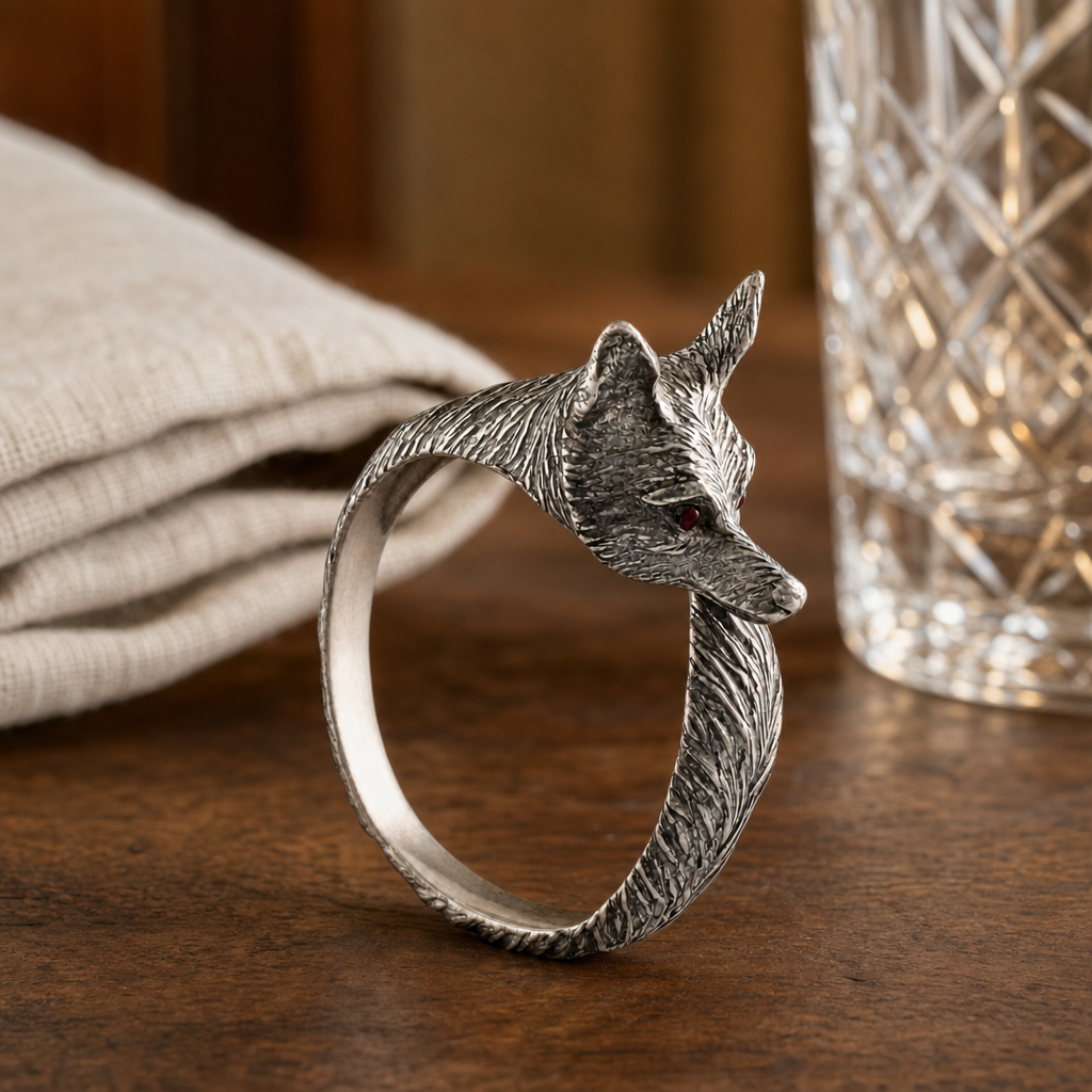 Pewter Fox Napkin Ring 1