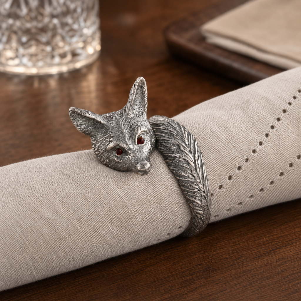 Pewter Fox Napkin Ring 3