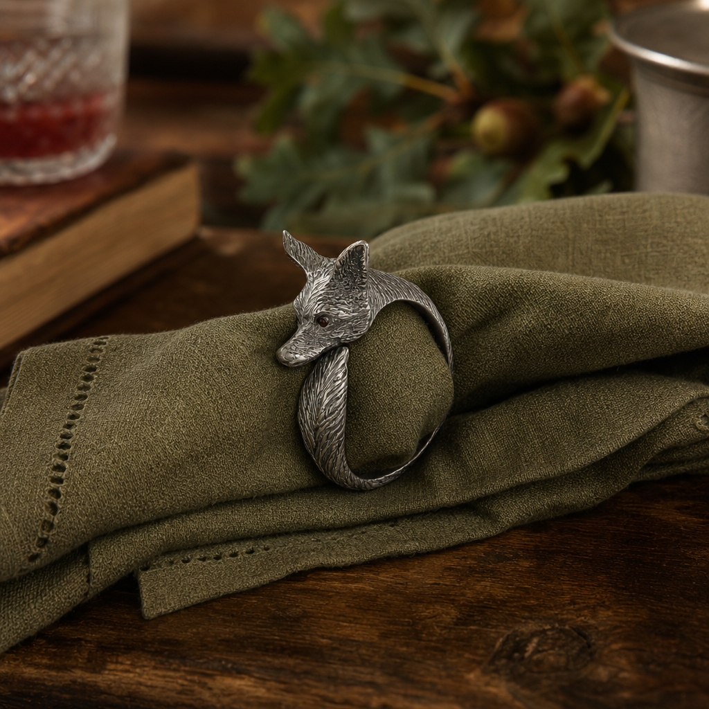 Pewter Fox Napkin Ring 8