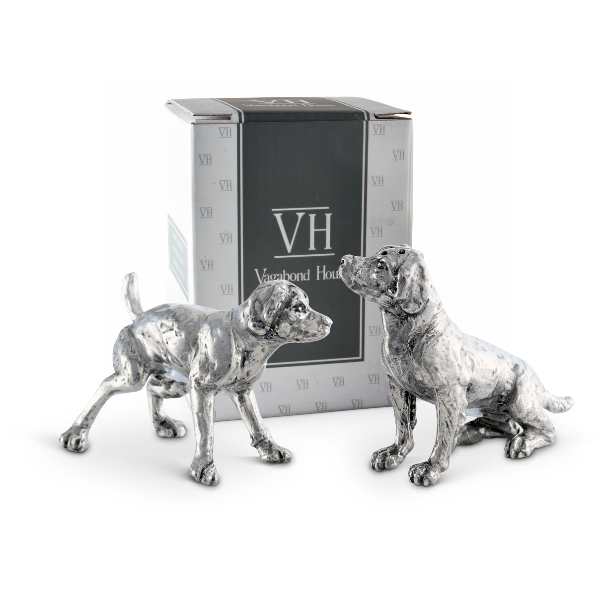 Pewter Spaniel Salt & Pepper Set 10