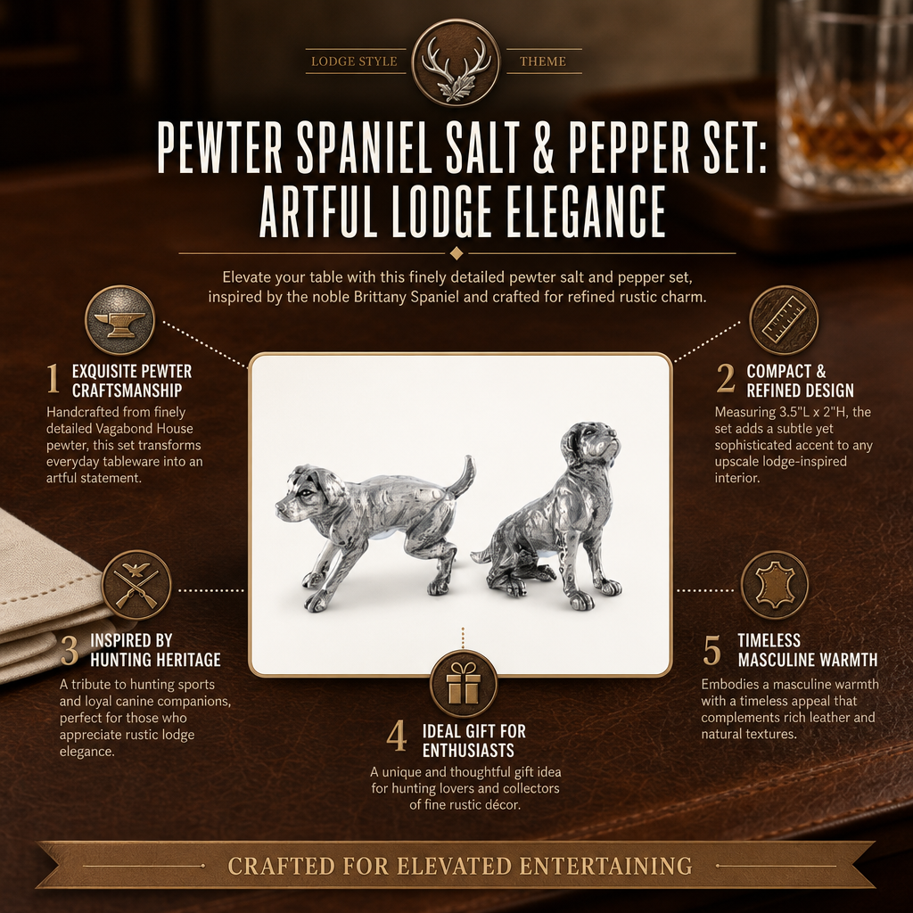 Pewter Spaniel Salt &amp; Pepper Set 1