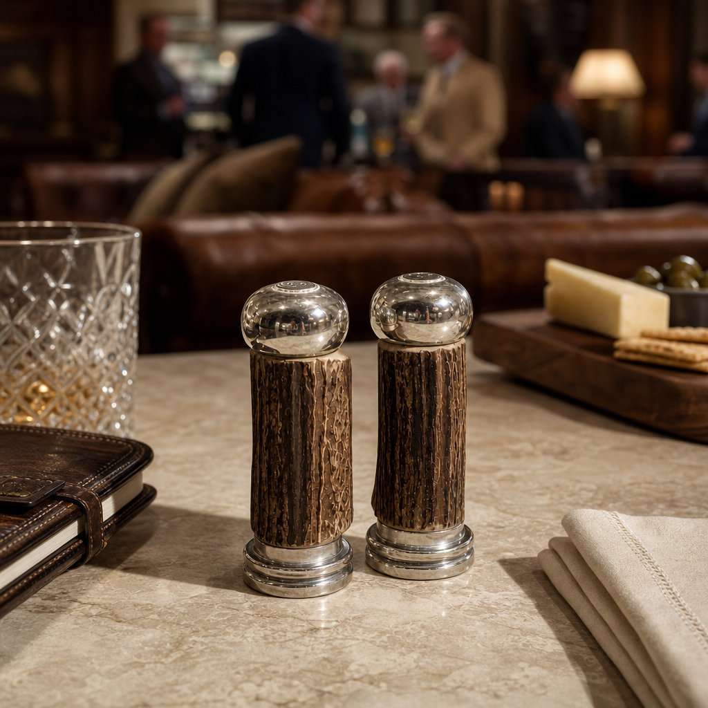 Antler with Pewter Salt & Pepper Set 5