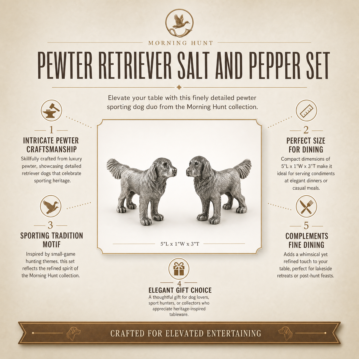 Pewter Retriever Salt and Pepper 1