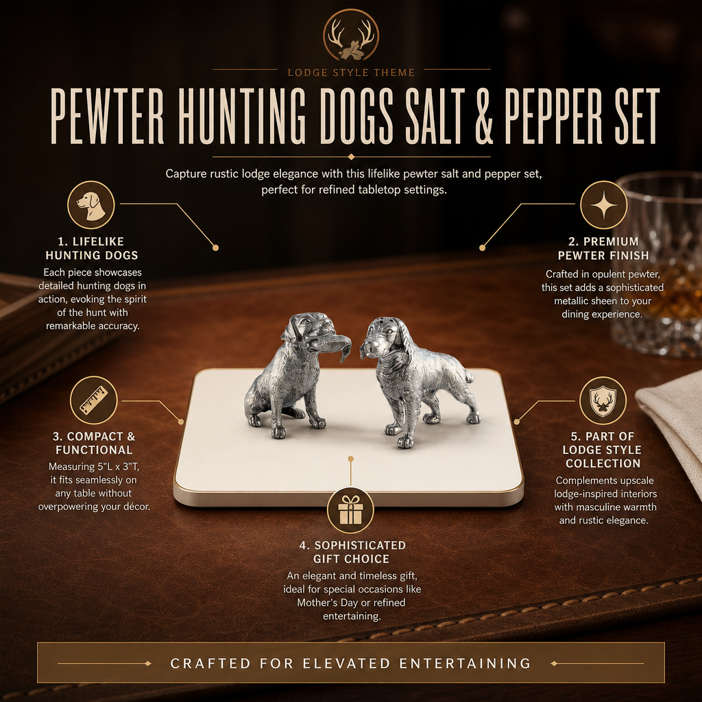 Pewter Hunting Dogs Salt & Pepper Set 1