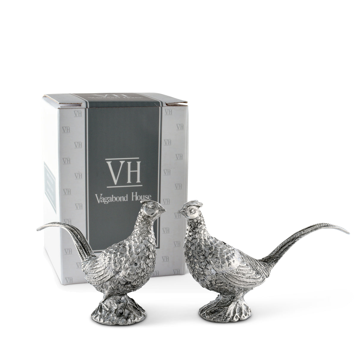Pewter Pheasants Salt & Pepper Set 8