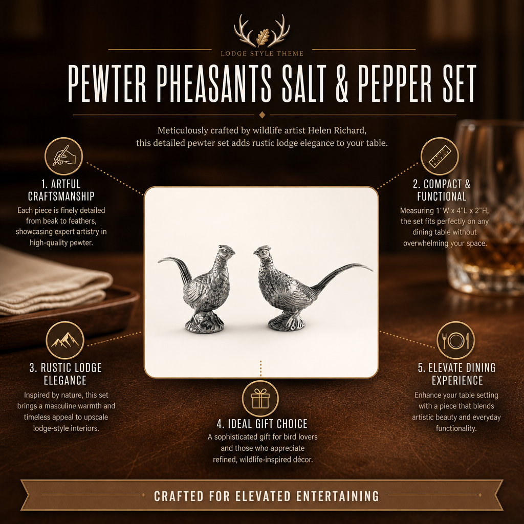 Pewter Pheasants Salt & Pepper Set 1