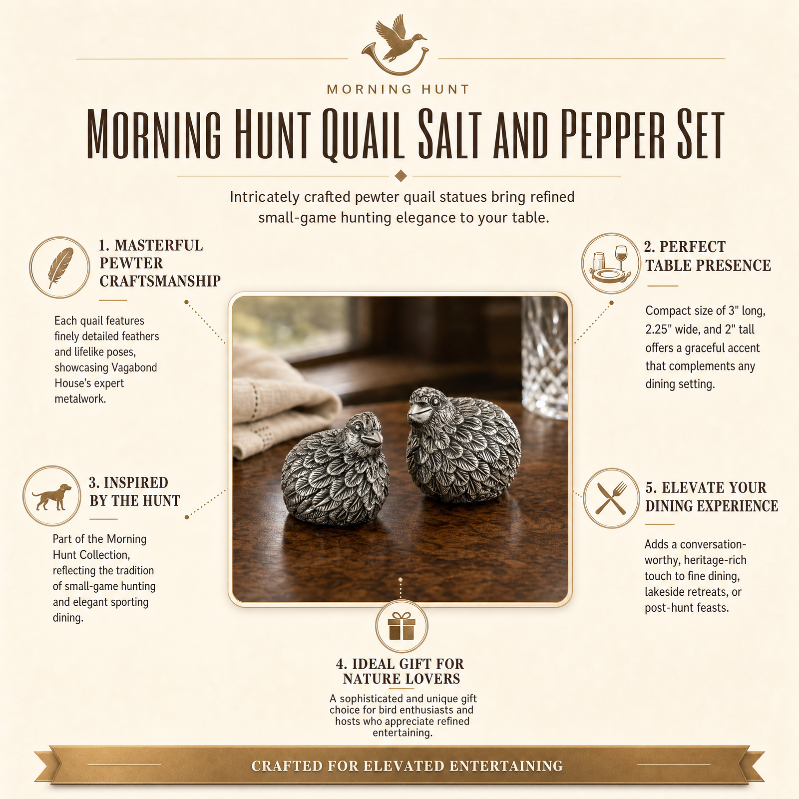 Morning Hunt Quail Salt and Pepper Set