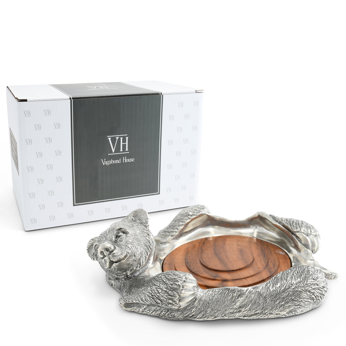 Pewter Bear Rug Wine Coaster 10
