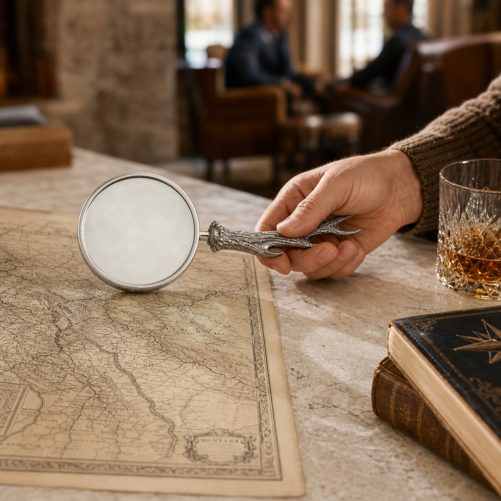 Pewter Antler Handle Magnifier 4 inches 5