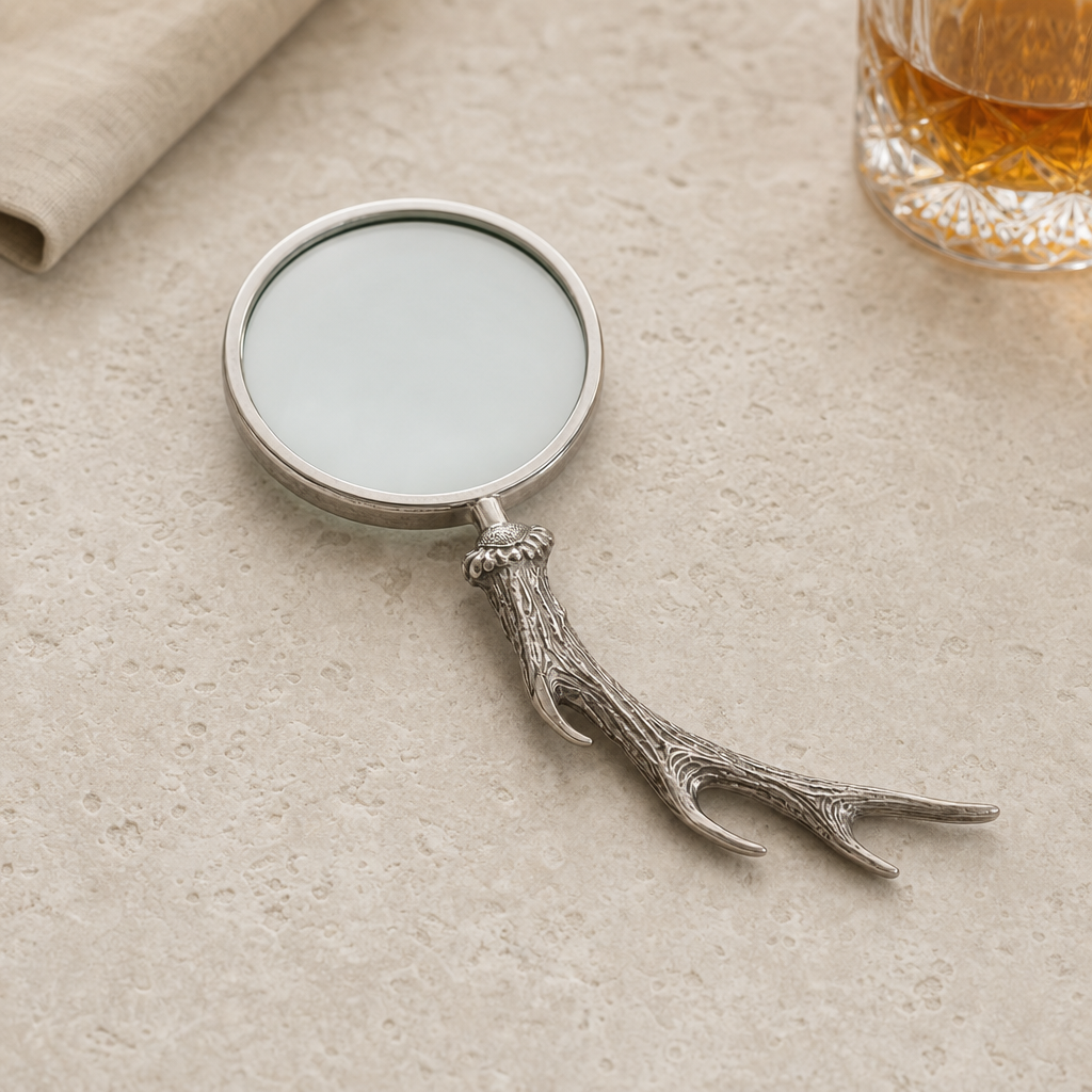 Pewter Antler Handle Magnifier 4 inches 1