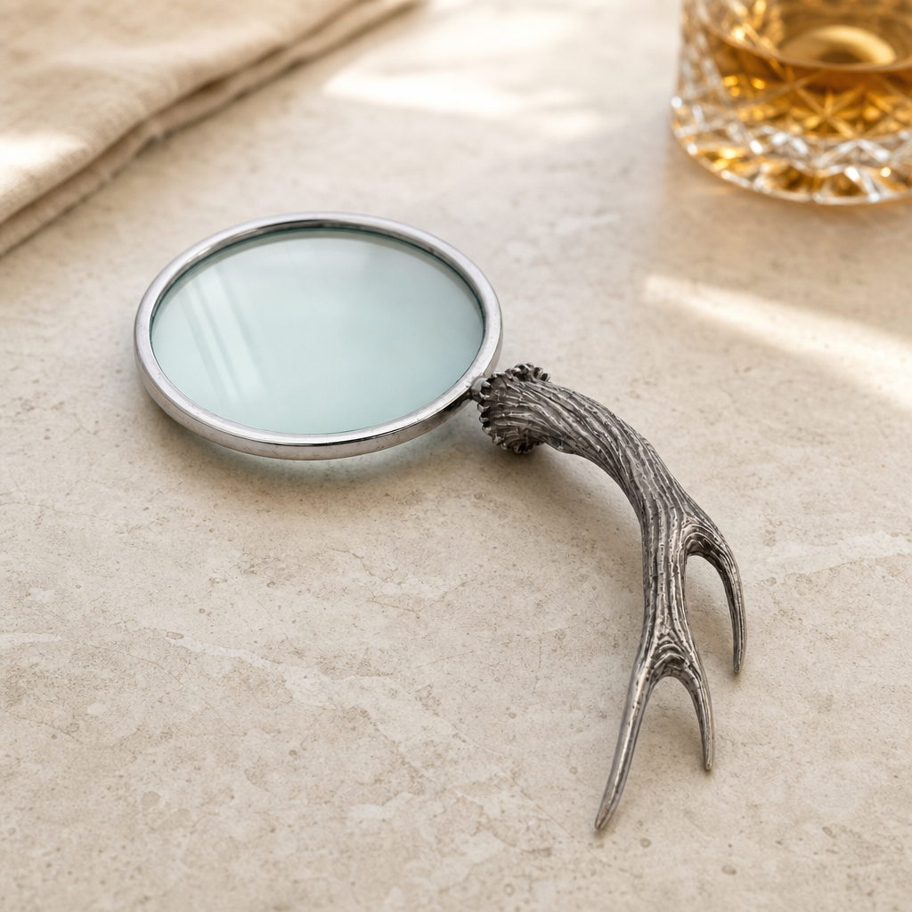 Pewter Antler Handle Magnifier 4 inches 3
