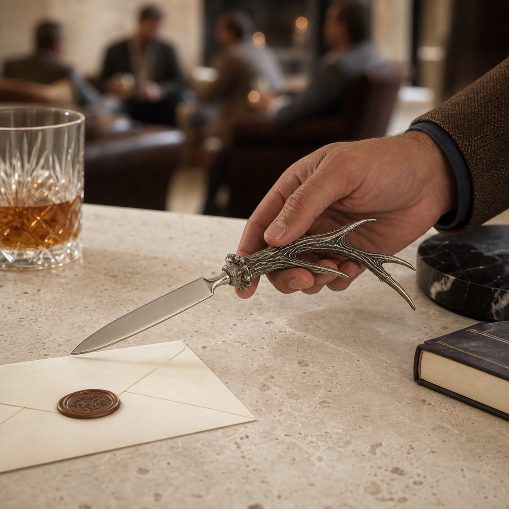 Pewter Handle Antler Letter Opener 5