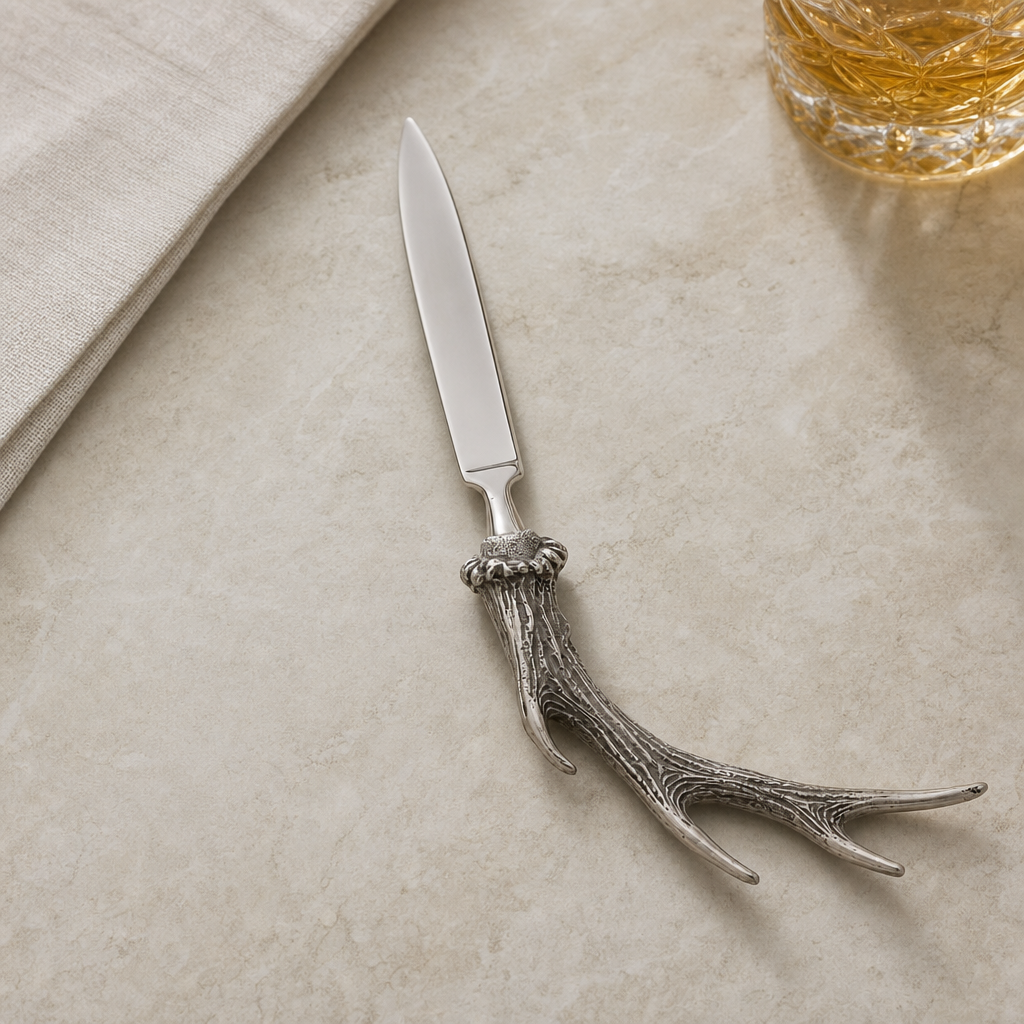 Pewter Handle Antler Letter Opener 2