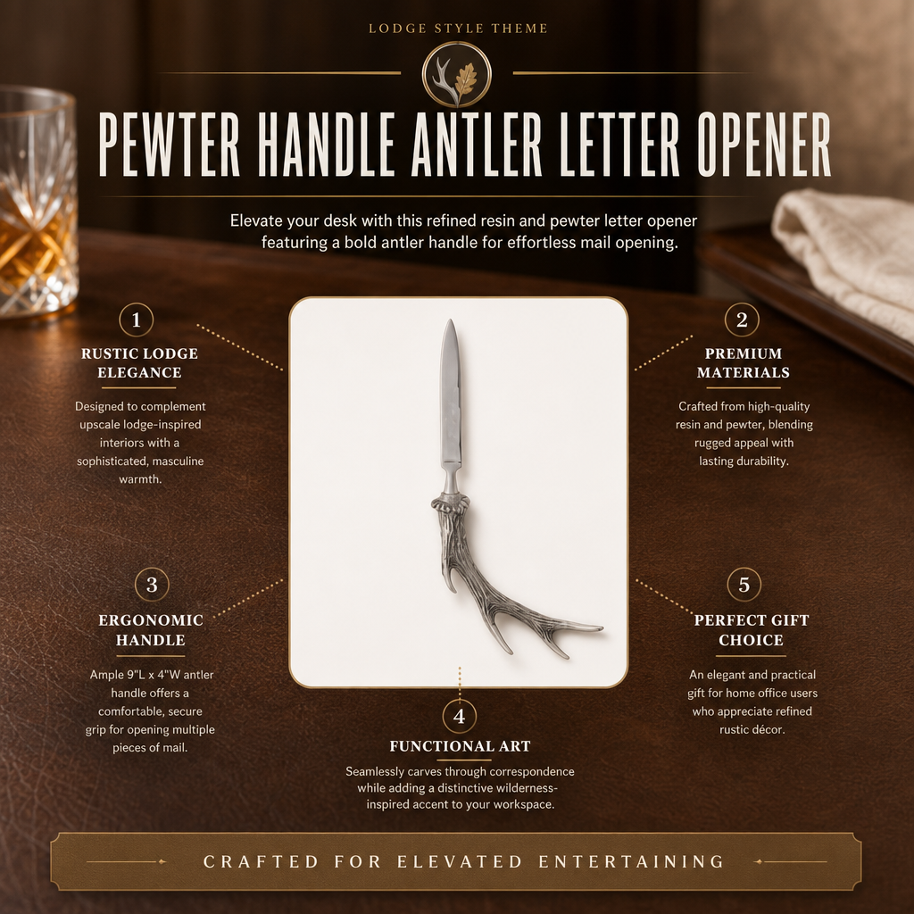 Pewter Handle Antler Letter Opener 9