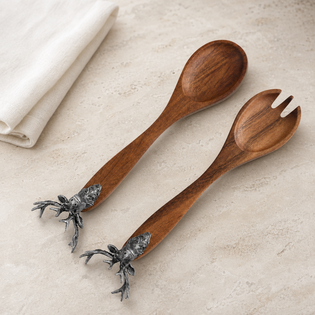 Elk Head Salad Servers 4