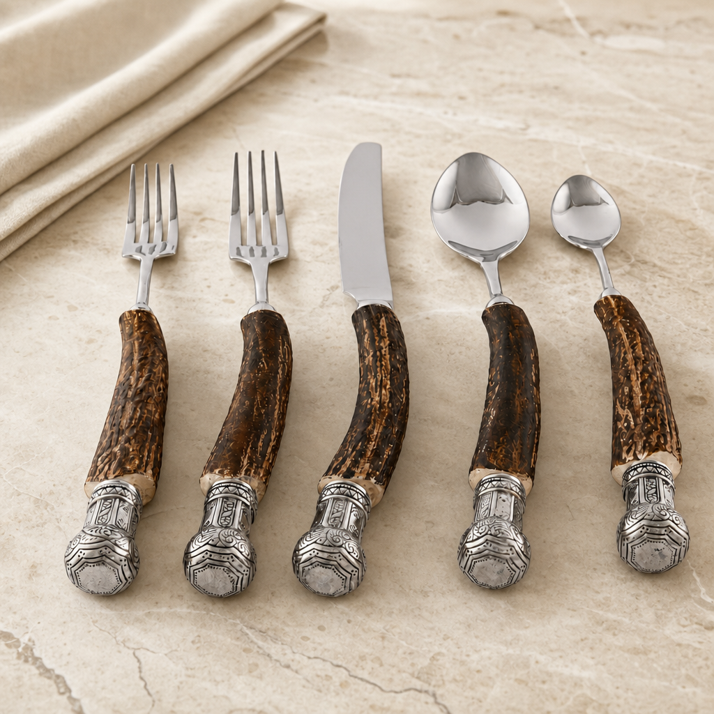 Composite Antler King Crown Flatware Set 4