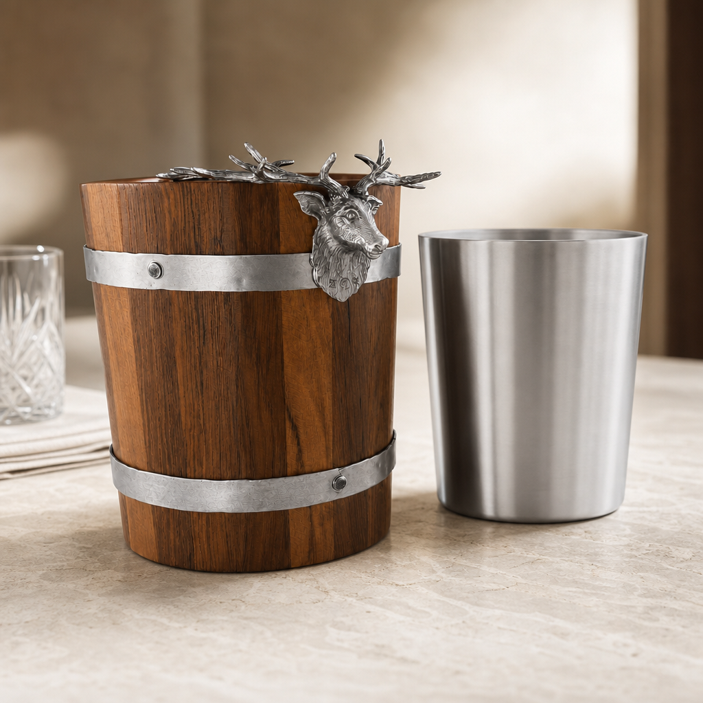 Elk Wood Pail Ice Bucket 4