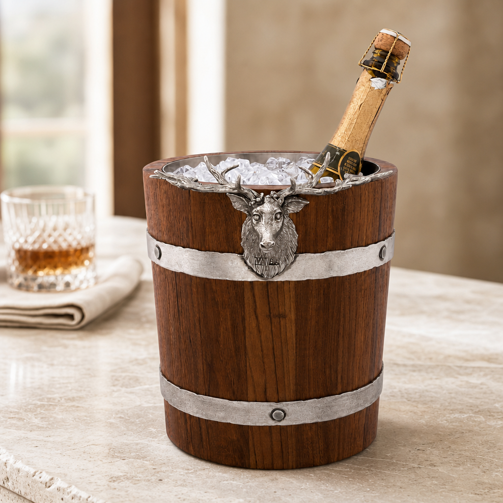 Elk Wood Pail Ice Bucket 5