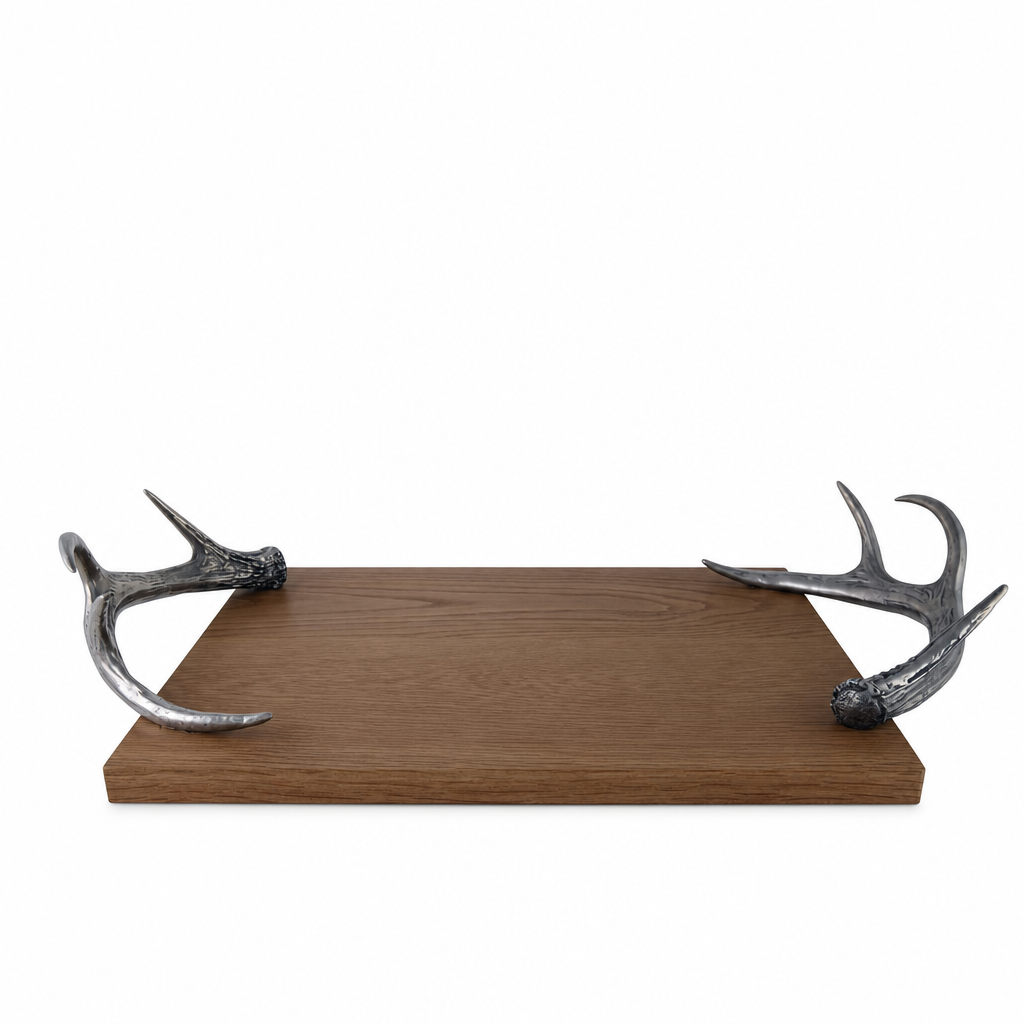 Cheese Tray With Pewter Antler Handles 1