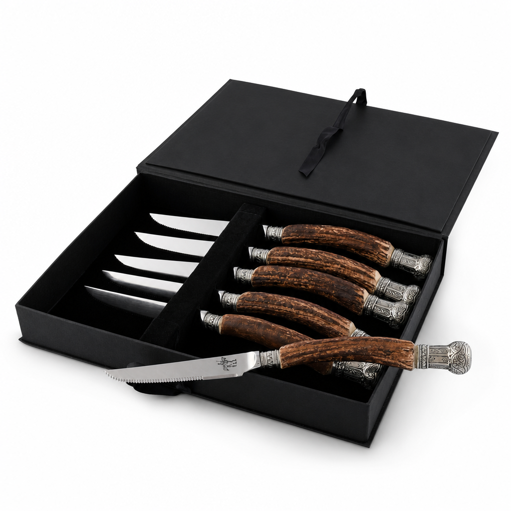 Composite Antler King Crown Steak Knife Set 1