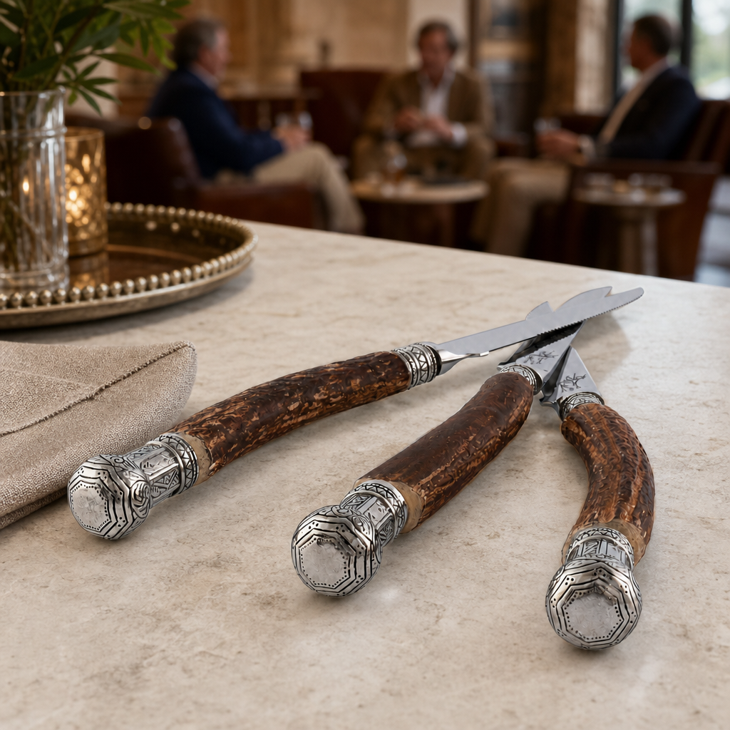 Composite Antler King Crown Steak Knife Set 7