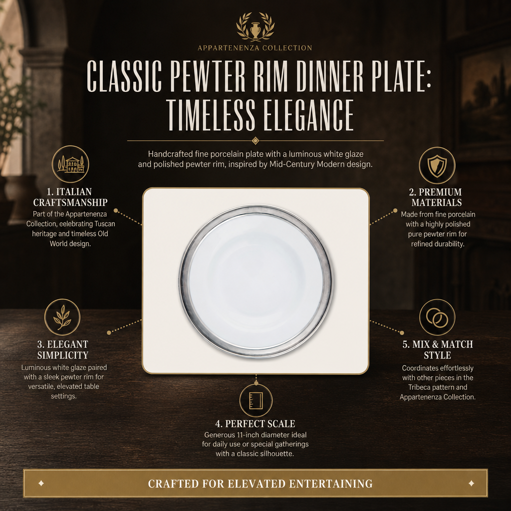 Classic Pewter Rim Dinner Plate 11