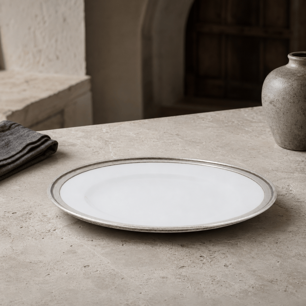 Classic Pewter Rim Dinner Plate 3
