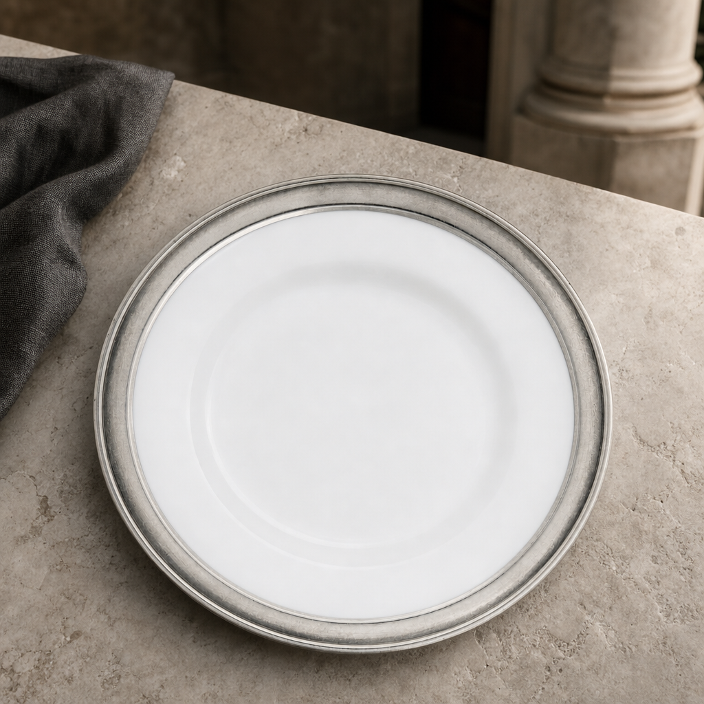 Classic Pewter Rim Dinner Plate 2