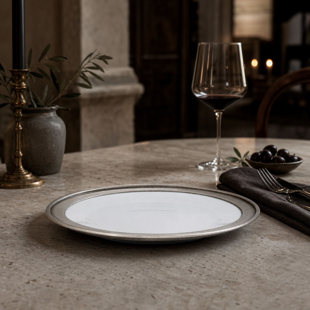Classic Pewter Rim Salad Plate 7