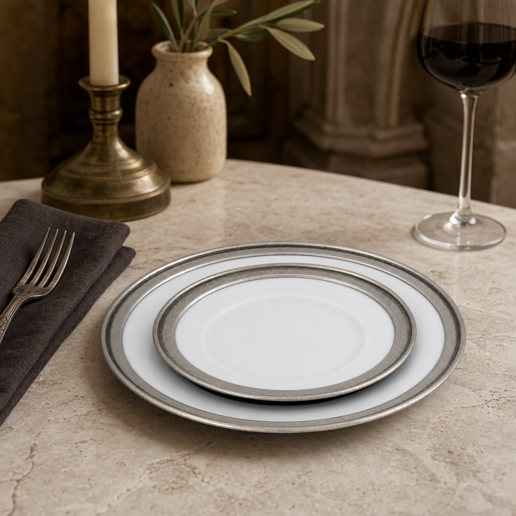 Classic Pewter Rim Salad Plate 8