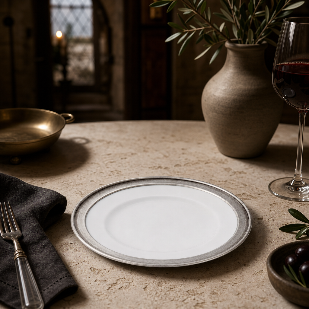 Classic Pewter Rim Salad Plate 9